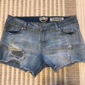 Ripped jean shorts